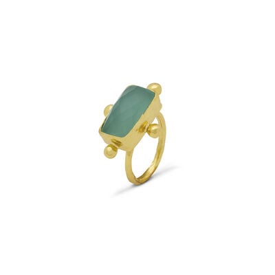 Aqua chalcedony adjustable ring by Ottoman Hands