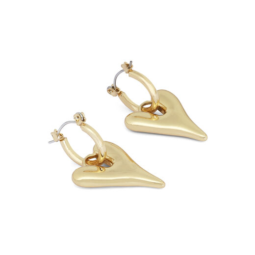 Chunky heart huggie earrings