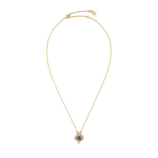 Pink evil eye necklace by Ottoman Hands