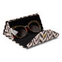 Art Deco zigzag fold-flat glasses case with lens cloth