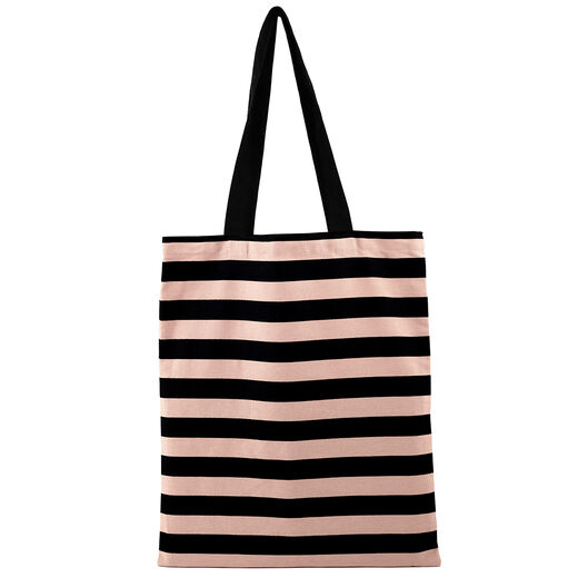 Pink stripe tote bag