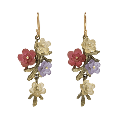 Chrysanthemum hook earrings by Michael Michaud