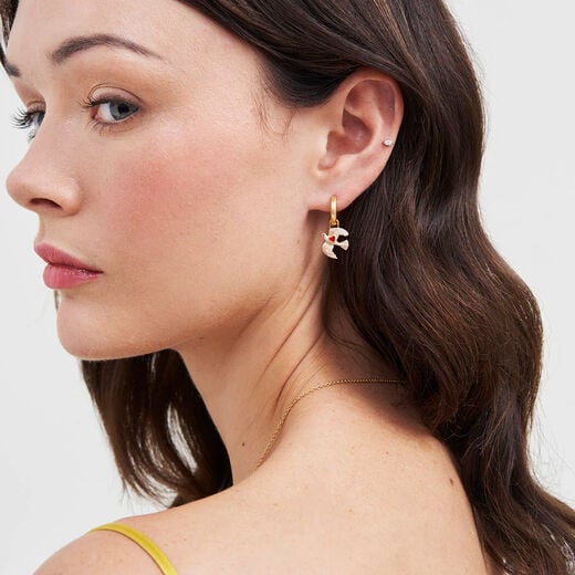Love dove huggie earrings by Fable England