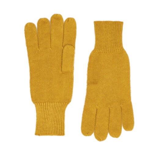 Mustard yellow merino gloves