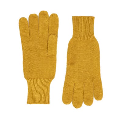 Mustard yellow merino gloves