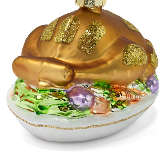 Glass turkey Christmas decoration