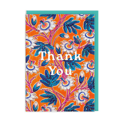 Passion flowers thank you greeting card