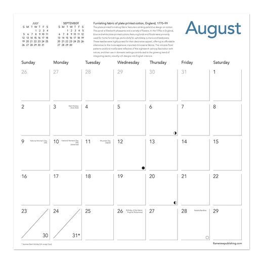 True Blue 2026 calendar