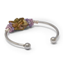 Green cluster silver cuff bracelet by Black & Sigi