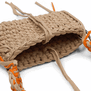 Tan crochet crossbody bag by Loopd Studio