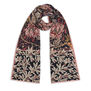Luxurious wrap around silk scarf with honeysuckle floral patter by William Morris 