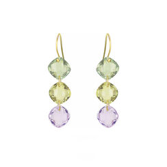 Amethyst and lemon quartz drop earrings by Mounir
