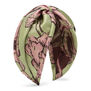 Pink and green flower fabric headband