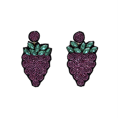 Grape beaded earrings