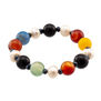 Multicoloured beads and freshwater pearl bracelet