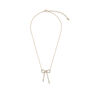 Crystal bow earrings and necklace set with pink velvet jewellery pouch
