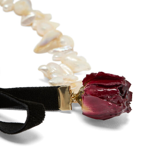Vivid merino scarf and black ribbon jewellery set