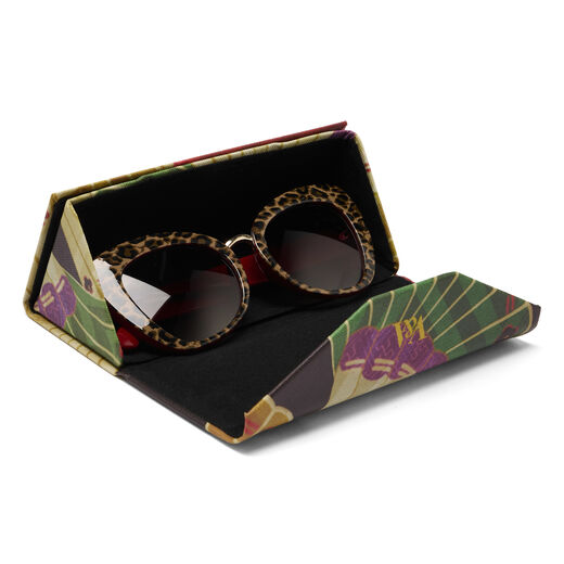 Japanese kimono fold-flat glasses case with lens cloth