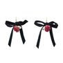 Black bow rose earrings by Cherie Jewels