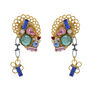 Filigree earrings created by Vicki Sarge inspired to the Victorian Era, using recycled stones and Swarovski crystals
