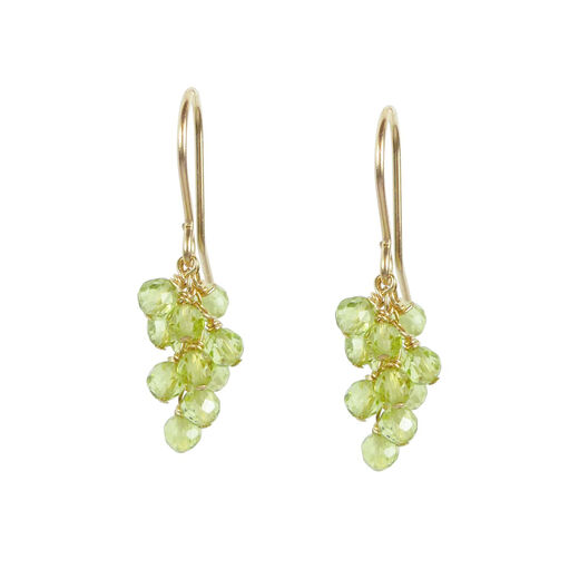 Peridot bunch hook earrings by Mounir