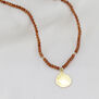 Orange garnet teardrop pendant necklace by Mounir