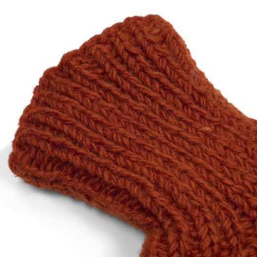 Orange cable wool socks