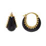 Black enamel hoop earrings