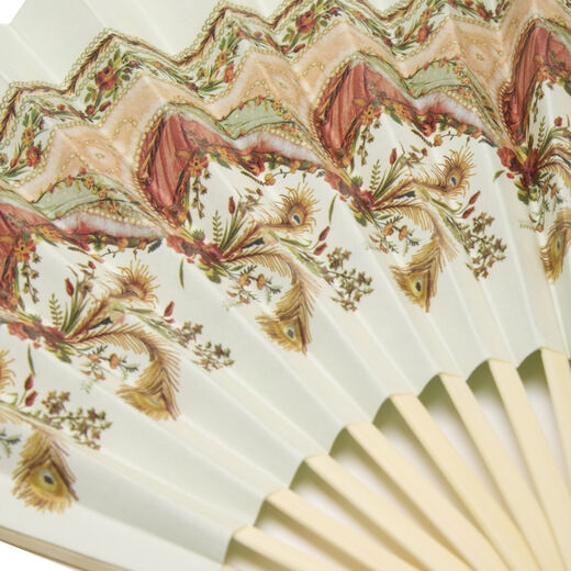 Rococo embroidery pattern hand fan
