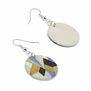 Art Deco ceramic hook earrings