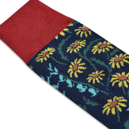 Navy floral socks