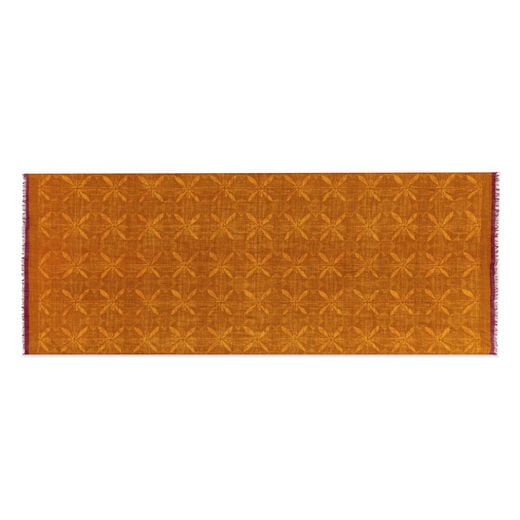Orange ikat wool blend scarf
