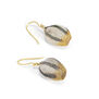 Stripe bellflower wire mesh hook earrings by Milena Zu