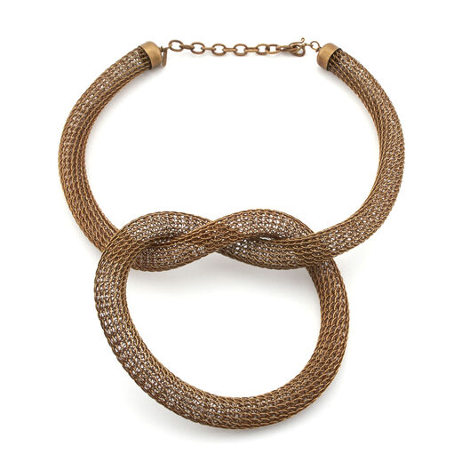 Antique brass woven necklace by Sarah Cavender