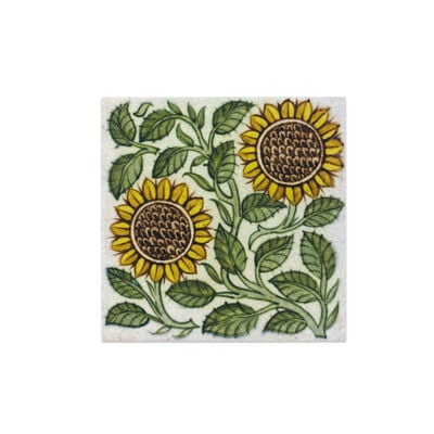William De Morgan sunflower tile magnet