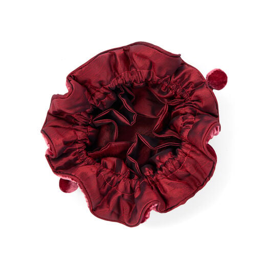 Burgundy velvet jewellery pouch