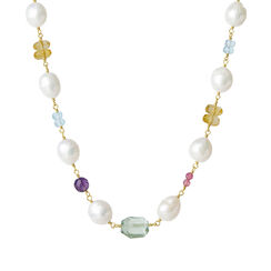 Pearl and gemstone necklace by Mounir