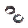 Purple brass bead hoop earrings by Milena Zu
