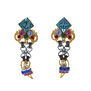 Drop earrings handmade by Vicki Sarge inspired to the Victorian Era, using recycled stones and Swarovski crystals