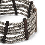 Coffee wood metallic beaded bracelet