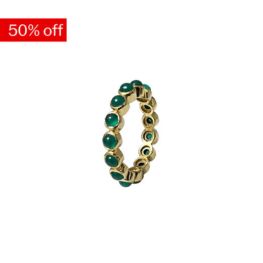 Green onyx eternity ring by Mirabelle