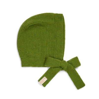 Green merino lambswool bonnet