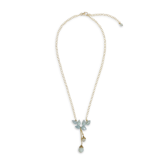 Aquamarine and jade necklace by Joli