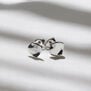Silver teardrop stud earrings by Mounir
