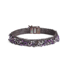 Silver and purple beaded bracelet by Milena Zu