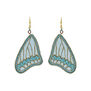 Butterfly wings earrings made of silk and embroidery
