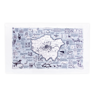 The London dog map tea towel