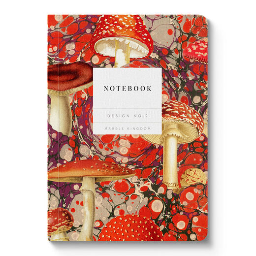 A6 notebook featuring red mushrooms by the psychedelic vibes