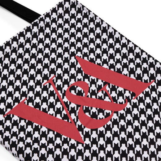 White Houndstooth tote bag