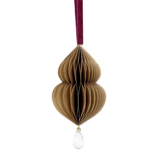 Foldable christmas tree paper decoration in mud yellow